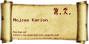 Mojzes Karion névjegykártya